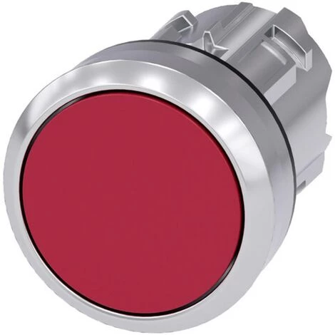 Siemens 3SU1050-0AB20-0AA0 Bouton Poussoir à Pression Collerette Métal, Finition Brillante, Actionneur Plat Rouge 1 Pc( 1 Siemens 3SU1050-0AB20-0AA0 Bouton Poussoir à Pression Collerette Métal, Finition Brillante, Actionneur Plat Rouge 1 Pc(