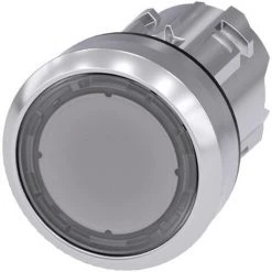 Siemens 3SU1051-0AB70-0AA0 Bouton-poussoir Lumineux à Rappel Actionneur Plat, Collerette Métal, Finition Brillante Tran