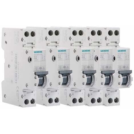 Lot De 5 Disjoncteurs électriques Phase + Neutre 16A - SIEMENS - SIEMENS 1 Lot De 5 Disjoncteurs électriques Phase + Neutre 16A - SIEMENS - SIEMENS