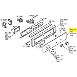 BANDEAU VERRE DE COMMANDE BLANC POUR FOUR SIEMENS - 00296378