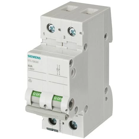 Disjoncteur Siemens 63A 2 Pôles 2M 5TL12630 OFF 1 Disjoncteur Siemens 63A 2 Pôles 2M 5TL12630 OFF