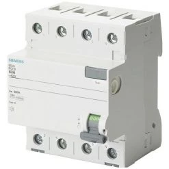 Siemens Interrupteur Différentiel Pur 4 Pôles 63A 300mA AC Type 4 Modules 5SV46460