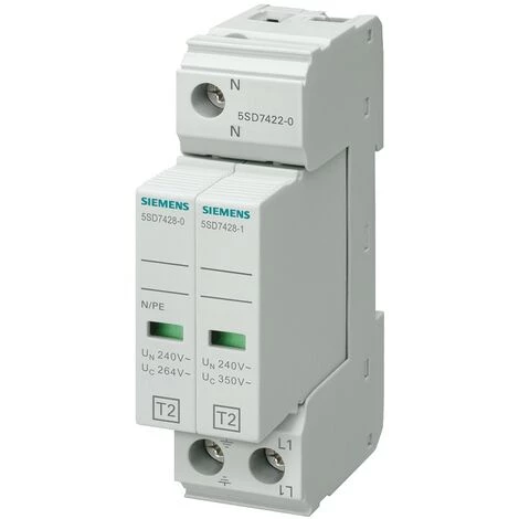 Parafoudre De Surtension Bipolaire Siemens SPD 2P 40kA Classe 2 5SD74220 1 Parafoudre De Surtension Bipolaire Siemens SPD 2P 40kA Classe 2 5SD74220