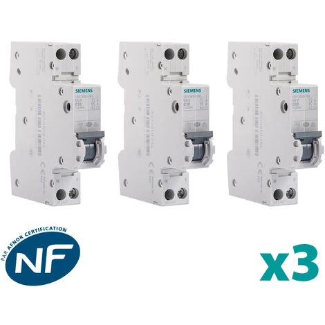 5SY3010-7KL LOT 3 DISJONCTEURS MODULAIRES 230V, 4,5kA, 1+N POLES, COURBE C, 10A - SIEMENS - SIEMENS 2 5SY3010-7KL LOT 3 DISJONCTEURS MODULAIRES 230V, 4,5kA, 1+N POLES, COURBE C, 10A - SIEMENS - SIEMENS – Image 2