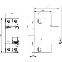 Siemens 5SV3312-6 Siemens Indus.Sector Disjoncteur Différentiel 2 Pôles 25 A 0.03 A 230 V -SIEMENS Soldes 2022 14479496 3
