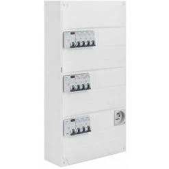 Tableau électrique Pré-équipé 3 Rangées 39 Modules 10 Disjoncteurs 3 Interrupteurs Différentiels + Prise 2P + T - SIEMENS - SIEMENS