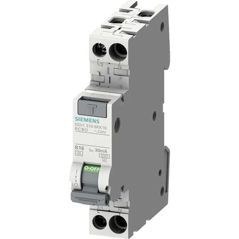 Disjoncteur Différentiel/Disjoncteur De Protection Siemens 5SV13166KK16 2 Pôles 16 A 0.03 A 230 V 1 Disjoncteur Différentiel/Disjoncteur De Protection Siemens 5SV13166KK16 2 Pôles 16 A 0.03 A 230 V
