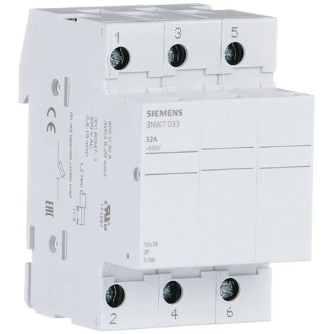 Porte-fusible Cylindrique Siemens 3NW7 3P 32A 10.3X38 3M 3NW7033 1 Porte-fusible Cylindrique Siemens 3NW7 3P 32A 10.3X38 3M 3NW7033