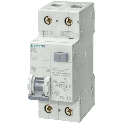 Siemens 16A 1P+N 300MA AC 6KA Interrupteur Thermo-magnétique Différentiel 2 Mod 5SU16561KK10 1 Siemens 16A 1P+N 300MA AC 6KA Interrupteur Thermo-magnétique Différentiel 2 Mod 5SU16561KK10
