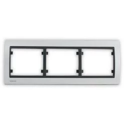 Plaque Triple Horizontale Texturé Silver Delta IRIS - SIEMENS - SIEMENS