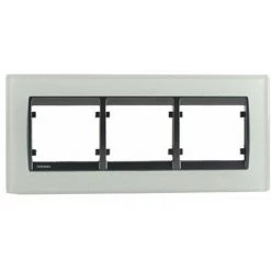 Plaque Triple Horizontale En Verre Blanc Delta IRIS - SIEMENS - SIEMENS