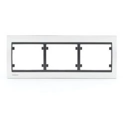 Plaque Triple Horizontale Métal Perle Blanc Delta IRIS - SIEMENS - SIEMENS