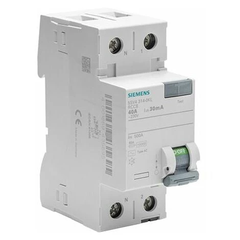 Interrupteur Différentiel 30 MA 40 A Type AC - SIEMENS - SIEMENS 1 Interrupteur Différentiel 30 MA 40 A Type AC - SIEMENS - SIEMENS