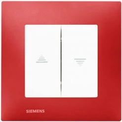 Interrupteur Volet Roulant Blanc Delta Viva + Plaque Rouge - SIEMENS - SIEMENS