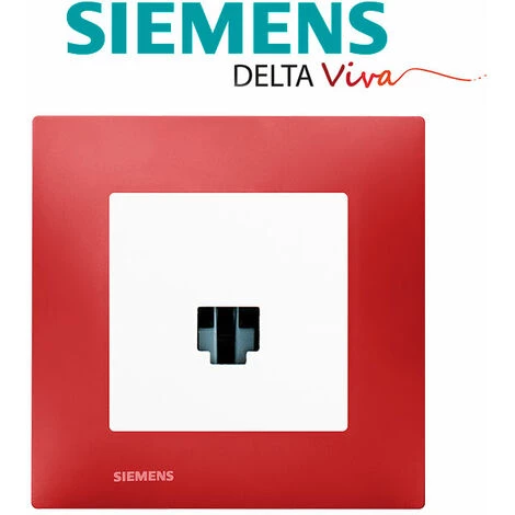 Prise RJ45 Blanc Delta Viva + Plaque Rouge - SIEMENS - SIEMENS 2 Prise RJ45 Blanc Delta Viva + Plaque Rouge - SIEMENS - SIEMENS – Image 2