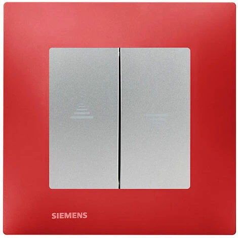 Interrupteur Volet Roulant Silver Delta Viva + Plaque Rouge - SIEMENS - SIEMENS 1 Interrupteur Volet Roulant Silver Delta Viva + Plaque Rouge - SIEMENS - SIEMENS