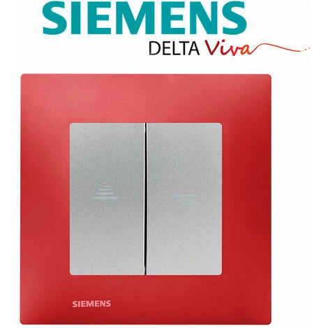Interrupteur Volet Roulant Silver Delta Viva + Plaque Rouge - SIEMENS - SIEMENS 2 Interrupteur Volet Roulant Silver Delta Viva + Plaque Rouge - SIEMENS - SIEMENS – Image 2