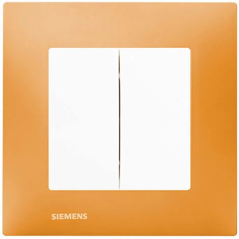 Double Va Et Vient Blanc Delta Viva + Plaque Orange - SIEMENS - SIEMENS 1 Double Va Et Vient Blanc Delta Viva + Plaque Orange - SIEMENS - SIEMENS