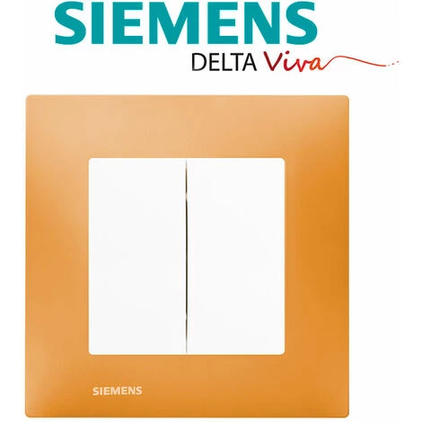 Double Va Et Vient Blanc Delta Viva + Plaque Orange - SIEMENS - SIEMENS 2 Double Va Et Vient Blanc Delta Viva + Plaque Orange - SIEMENS - SIEMENS – Image 2