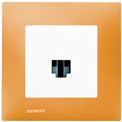 Prise RJ45 Blanc Delta Viva + Plaque Orange - SIEMENS - SIEMENS