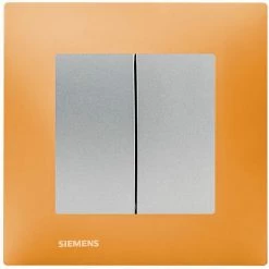 Double Va Et Vient Silver Delta Viva + Plaque Orange - SIEMENS - SIEMENS