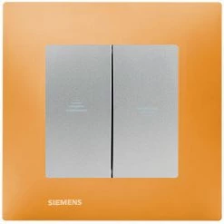Interrupteur Volet Roulant Silver Delta Viva + Plaque Orange - SIEMENS - SIEMENS