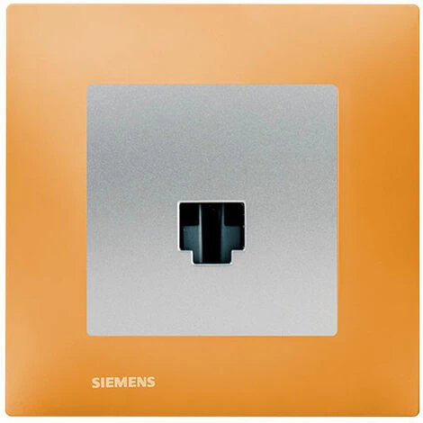Prise RJ45 Silver Delta Viva + Plaque Orange - SIEMENS - SIEMENS 1 Prise RJ45 Silver Delta Viva + Plaque Orange - SIEMENS - SIEMENS
