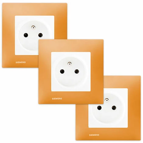 LOT 3 Prise 2P+T Blanc Delta Viva + Plaque Orange - SIEMENS - SIEMENS 1 LOT 3 Prise 2P+T Blanc Delta Viva + Plaque Orange - SIEMENS - SIEMENS