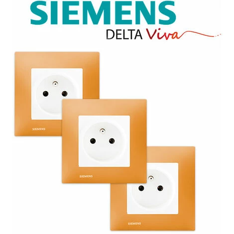 LOT 3 Prise 2P+T Blanc Delta Viva + Plaque Orange - SIEMENS - SIEMENS 2 LOT 3 Prise 2P+T Blanc Delta Viva + Plaque Orange - SIEMENS - SIEMENS – Image 2