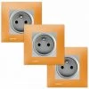 LOT 3 Prise 2P+T Silver Delta Viva + Plaque Orange - SIEMENS - SIEMENS