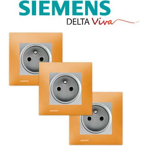 LOT 3 Prise 2P+T Silver Delta Viva + Plaque Orange - SIEMENS - SIEMENS 2 LOT 3 Prise 2P+T Silver Delta Viva + Plaque Orange - SIEMENS - SIEMENS – Image 2