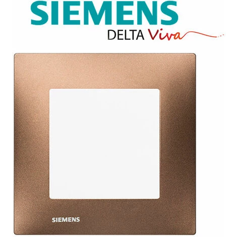 Va Et Vient à Voyant Blanc Delta Viva + Plaque Métal Marron - SIEMENS - SIEMENS 2 Va Et Vient à Voyant Blanc Delta Viva + Plaque Métal Marron - SIEMENS - SIEMENS – Image 2