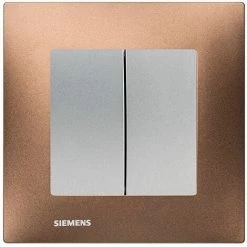 Double Va Et Vient Silver Delta Viva + Plaque Métal Marron - SIEMENS - SIEMENS
