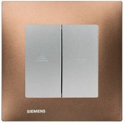 Interrupteur Volet Roulant Silver Delta Viva + Plaque Métal Marron - SIEMENS - SIEMENS