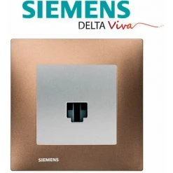 Prise RJ45 Silver Delta Viva + Plaque Métal Marron - SIEMENS - SIEMENS -SIEMENS Soldes 2022 3124267 2