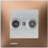 Prise TV / FM Silver Delta Viva + Plaque Métal Marron - SIEMENS - SIEMENS