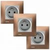 LOT 3 Prise 2P+T Silver Delta Viva + Plaque Métal Marron - SIEMENS - SIEMENS