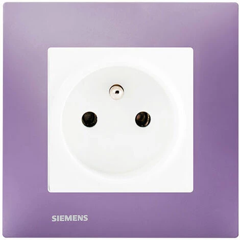 Prise 2P+T Blanc Delta Viva + Plaque Violet - SIEMENS - SIEMENS 1 Prise 2P+T Blanc Delta Viva + Plaque Violet - SIEMENS - SIEMENS