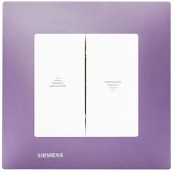 Interrupteur Volet Roulant Blanc Delta Viva + Plaque Violet - SIEMENS - SIEMENS