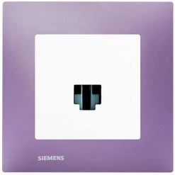 Prise RJ45 Blanc Delta Viva + Plaque Violet - SIEMENS - SIEMENS