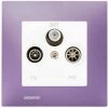 Prise TV FM SAT Blanc Delta Viva + Plaque Violet - SIEMENS - SIEMENS