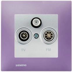 Prise TV FM SAT Silver Delta Viva + Plaque Violet - SIEMENS - SIEMENS