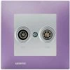 Prise TV / FM Silver Delta Viva + Plaque Violet - SIEMENS - SIEMENS