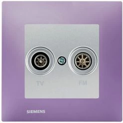 Prise TV / FM Silver Delta Viva + Plaque Violet - SIEMENS - SIEMENS