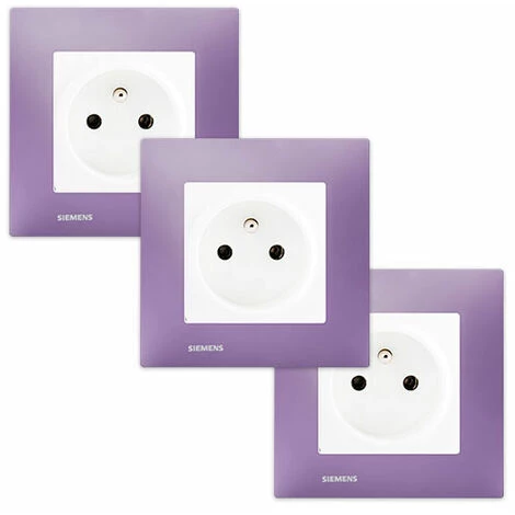 LOT 3 Prise 2P+T Blanc Delta Viva + Plaque Violet - SIEMENS - SIEMENS 1 LOT 3 Prise 2P+T Blanc Delta Viva + Plaque Violet - SIEMENS - SIEMENS