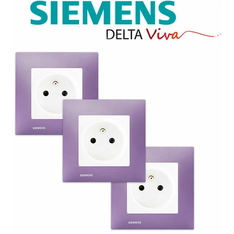 LOT 3 Prise 2P+T Blanc Delta Viva + Plaque Violet - SIEMENS - SIEMENS 2 LOT 3 Prise 2P+T Blanc Delta Viva + Plaque Violet - SIEMENS - SIEMENS – Image 2