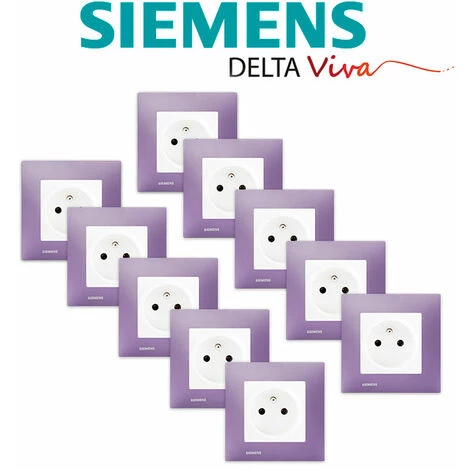 LOT 10 Prise 2P+T Blanc Delta Viva + Plaque Violet - SIEMENS - SIEMENS 2 LOT 10 Prise 2P+T Blanc Delta Viva + Plaque Violet - SIEMENS - SIEMENS – Image 2
