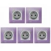 LOT 5 Prise 2P+T Silver Delta Viva + Plaque Violet - SIEMENS - SIEMENS