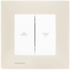 Interrupteur Volet Roulant Blanc Delta Viva + Plaque Beige - SIEMENS - SIEMENS