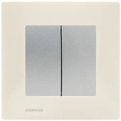 Double Va-et-Vient Silver Delta Viva + Plaque Beige - SIEMENS - SIEMENS